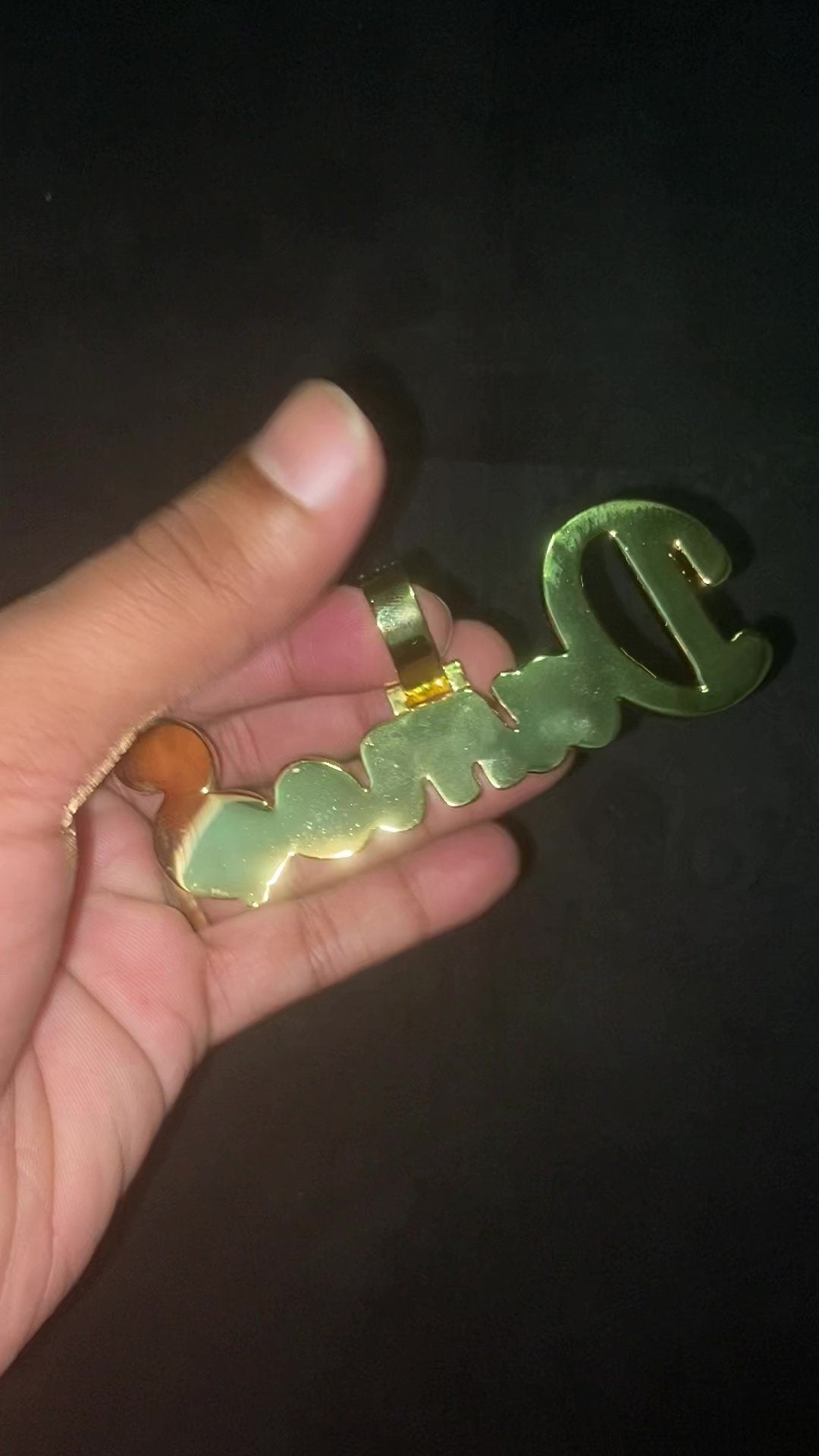 Real Moissanite Diamonds Men Layered Name Pendant, Custom Name, Alphabet, Letter, Cuban Chain, Real Solid 925 Silver, 14k Yellow Gold Plated