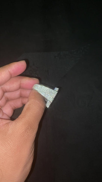 Full Iced Star Shape VVS Moissanite Ring, Hip Hop Bust down Bling Ring, 925 Silver Champion Ring For Men, Pass diamond test