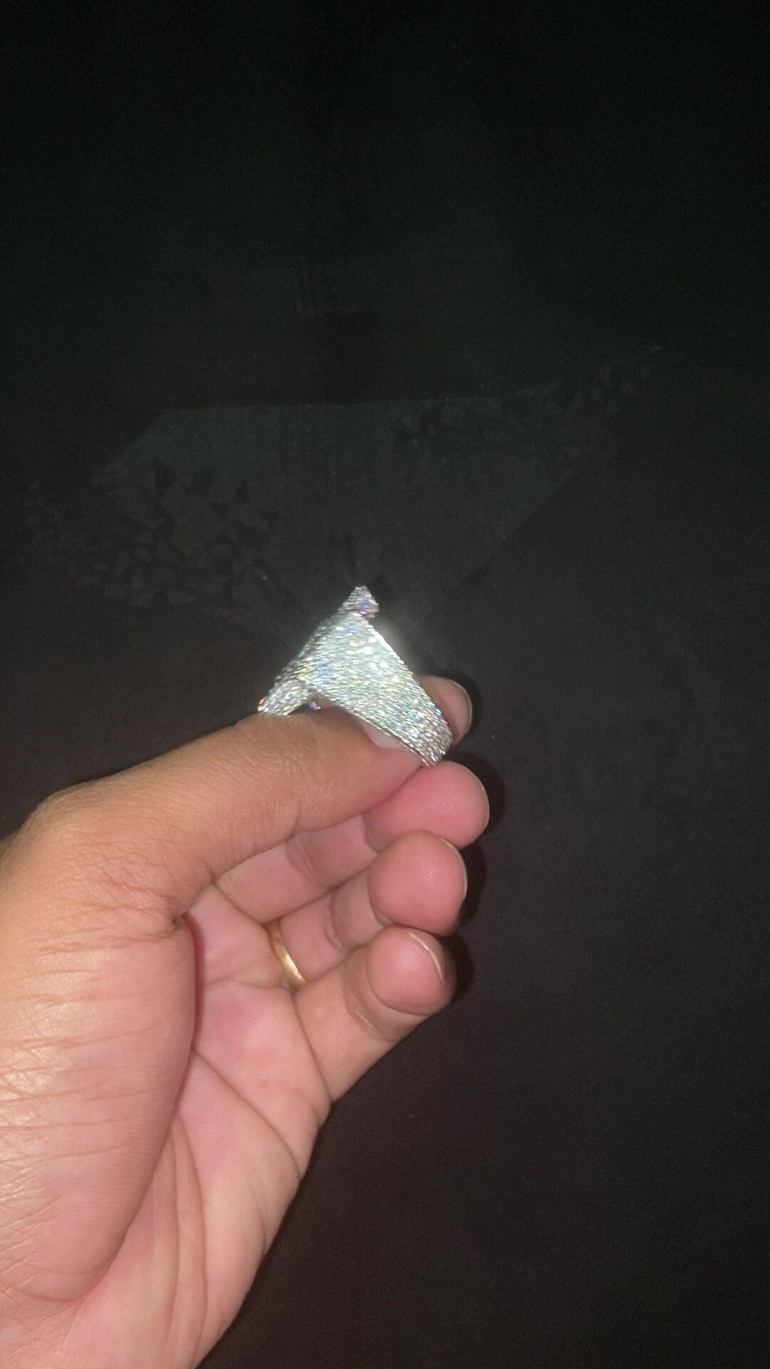 Full Iced Star Shape VVS Moissanite Ring, Hip Hop Bust down Bling Ring, 925 Silver Champion Ring For Men, Pass diamond test