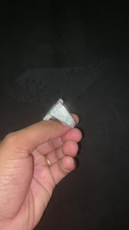 Full Iced Star Shape VVS Moissanite Ring, Hip Hop Bust down Bling Ring, 925 Silver Champion Ring For Men, Pass diamond test