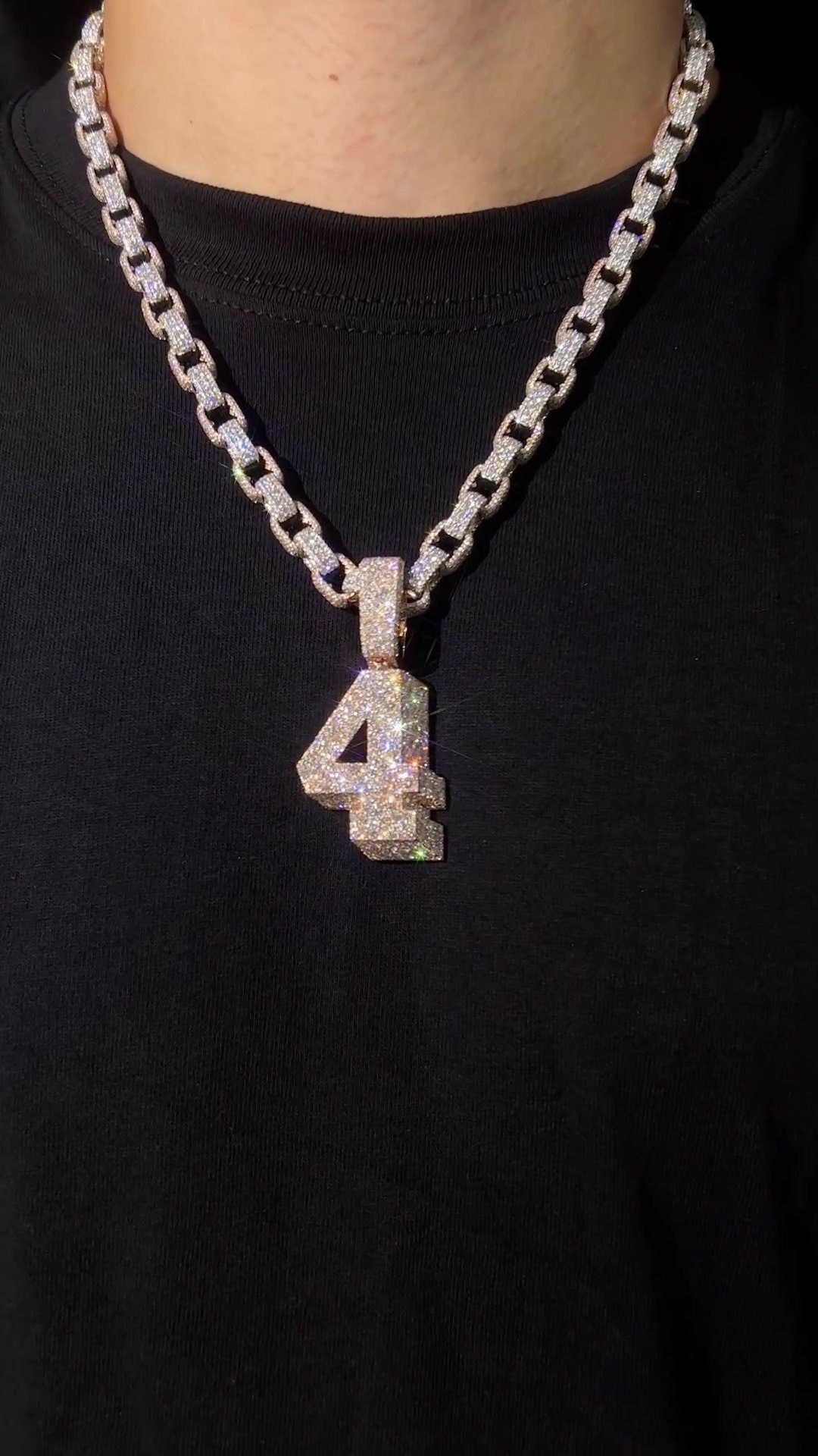 Iced Out Number Pendant