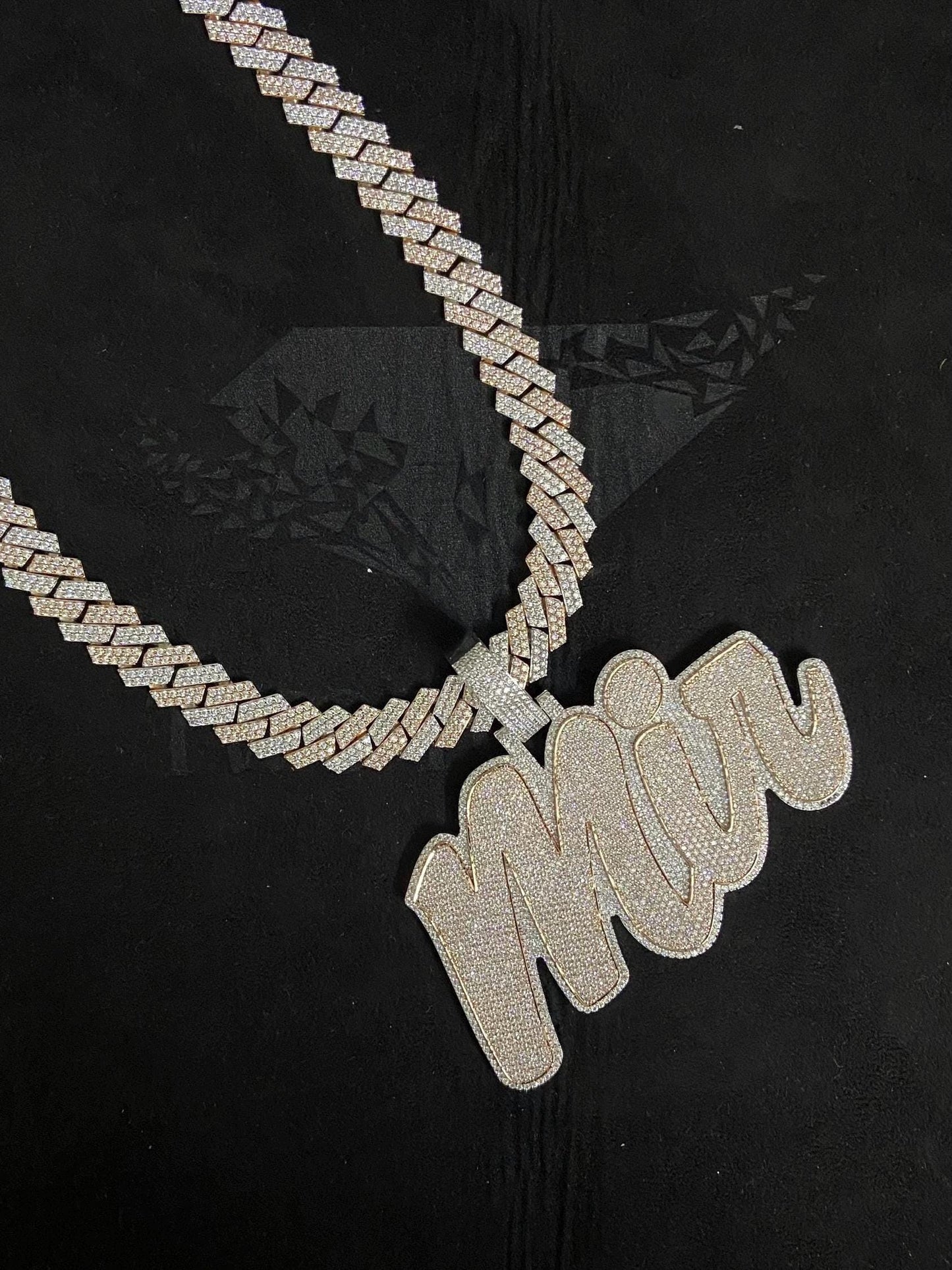 15mm Dual Tone Prong Cuban Link Chain, VVS Moissanite Stones, Pass Diamond Tester, Can be made in 925 Sterling Silver / Solid 10K Gold