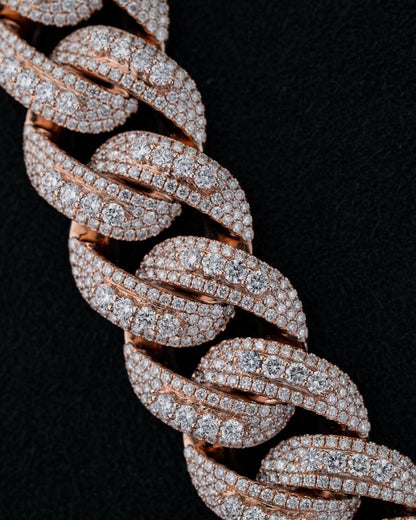 20mm Luxury Cuban Link Chain Necklace with Moissanite Diamonds – 925 Sterling Silver, Passes diamond test