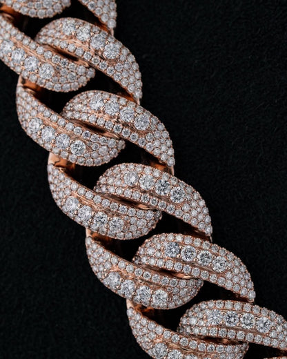 20mm Luxury Cuban Link Chain Necklace with Moissanite Diamonds – 925 Sterling Silver, Passes diamond test