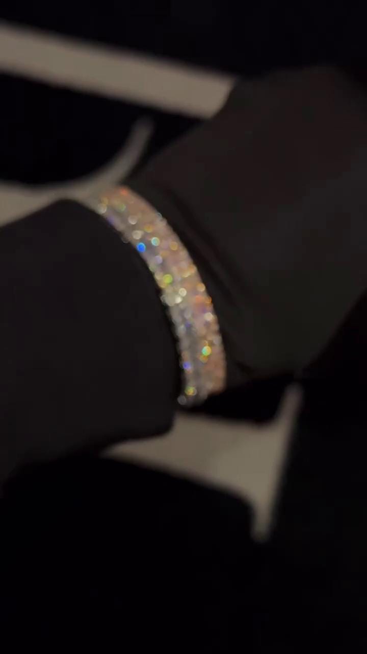 VVS-VS Lab Grown Diamond Bracelet in Solid 10K Gold - Baguette & Round Cut CVD Diamonds - White, Rose, Yellow, Two-Tone Options