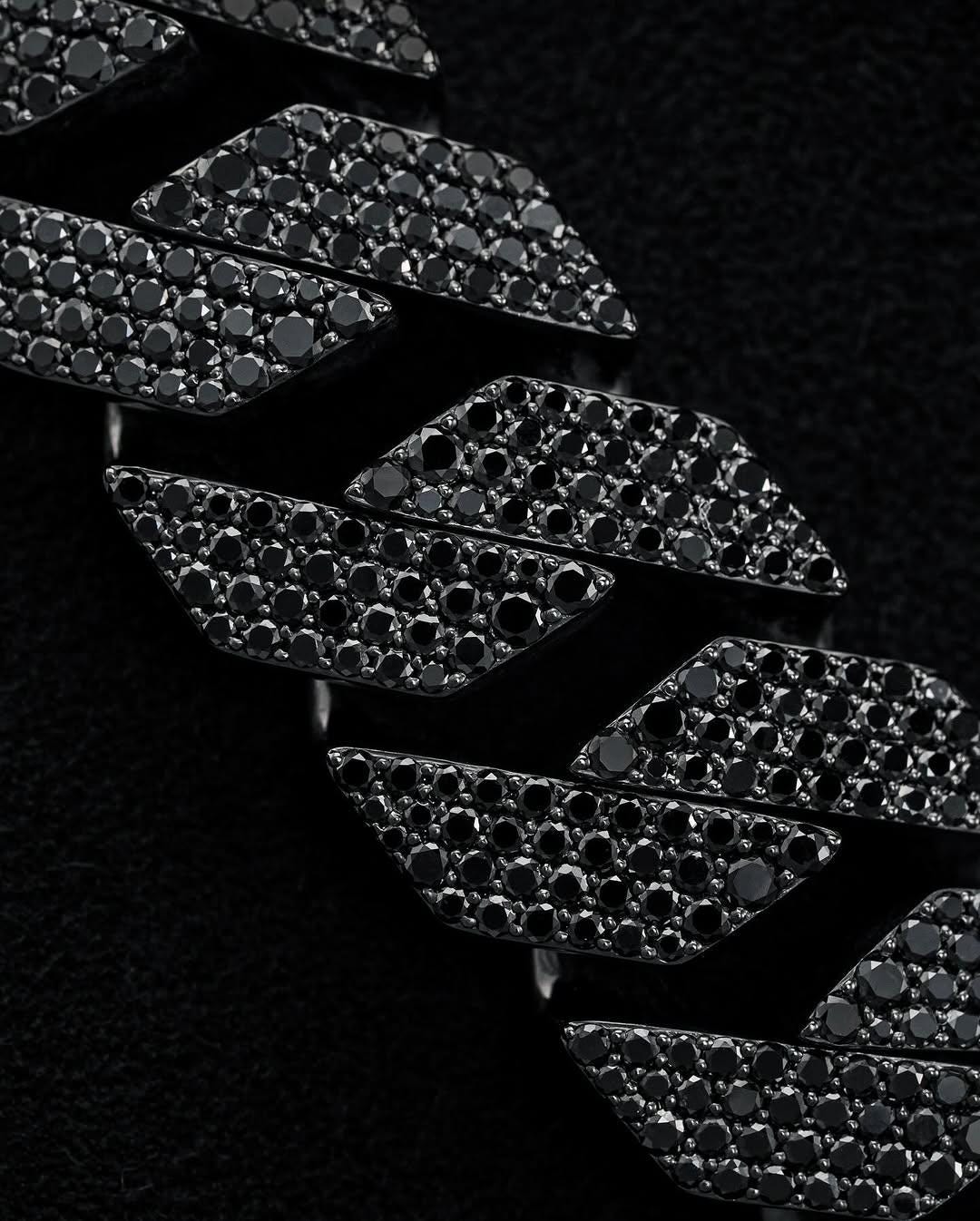 16mm Black Moissanite Cuban Link Chain in 925 Sterling Silver – Luxury Iced Out Necklace for Men, Passes Diamond Tester