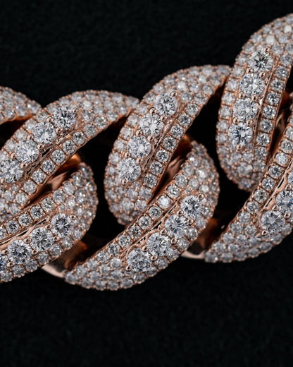 20mm Luxury Cuban Link Chain Necklace with Moissanite Diamonds – 925 Sterling Silver, Passes diamond test