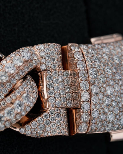 20mm Luxury Cuban Link Chain Necklace with Moissanite Diamonds – 925 Sterling Silver, Passes diamond test