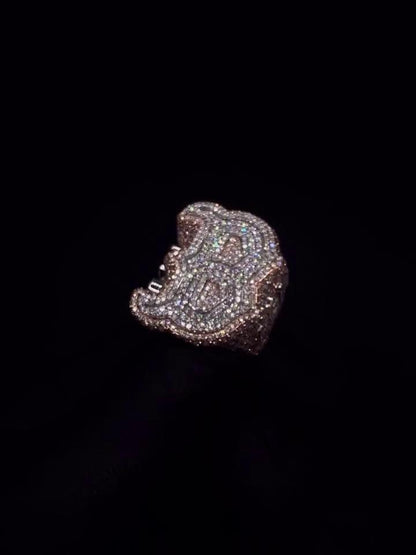 Custom Iced-Out Initial Ring – Fully Personalized Diamond Letter Ring | Semi-Eternity Bling in 925 Silver/10K Gold with CZ/Moissanite