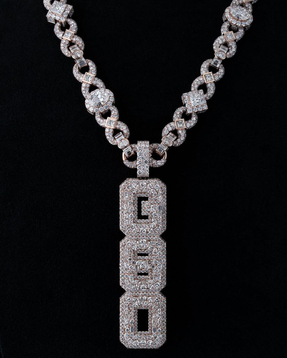 Mosaic set Iced Out Vertical Hip Hop Pendant – VVS Moissanite Multi-Cu ...