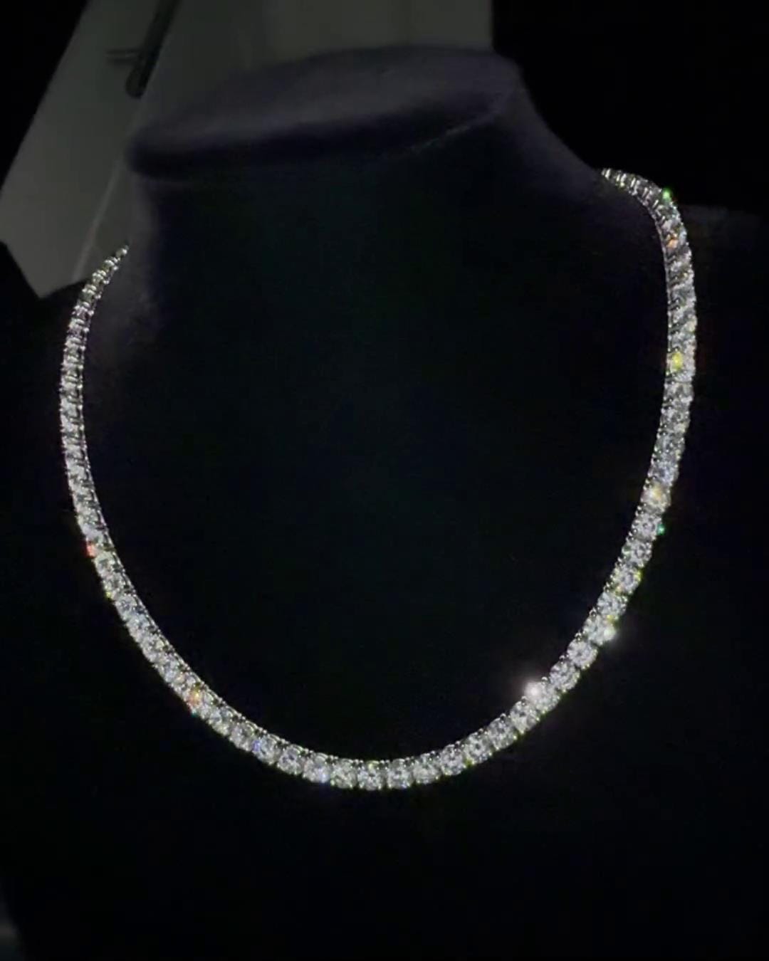 Iced Out Tennis Chain | VVS1 Quality Round-Cut Moissanite Diamonds | Passes Diamond Tester