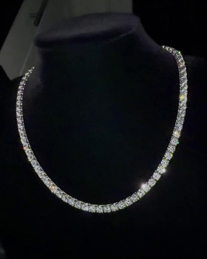 Iced Out Tennis Chain | VVS1 Quality Round-Cut Moissanite Diamonds | Passes Diamond Tester