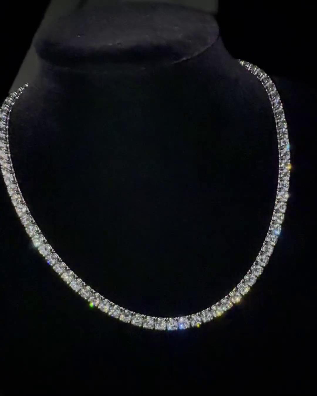 Iced Out Tennis Chain | VVS1 Quality Round-Cut Moissanite Diamonds | Passes Diamond Tester