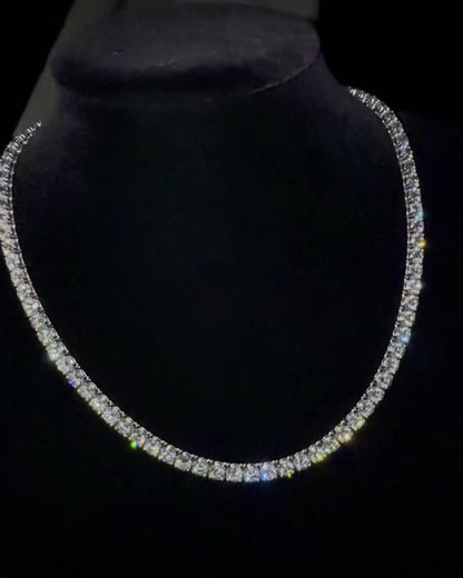 Iced Out Tennis Chain | VVS1 Quality Round-Cut Moissanite Diamonds | Passes Diamond Tester