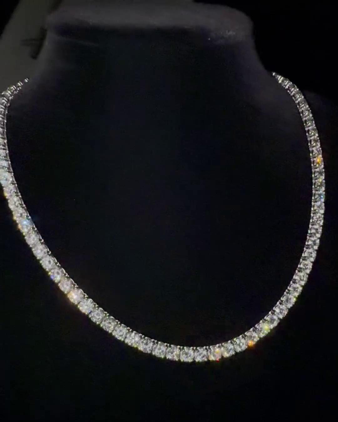 Iced Out Tennis Chain | VVS1 Quality Round-Cut Moissanite Diamonds | Passes Diamond Tester