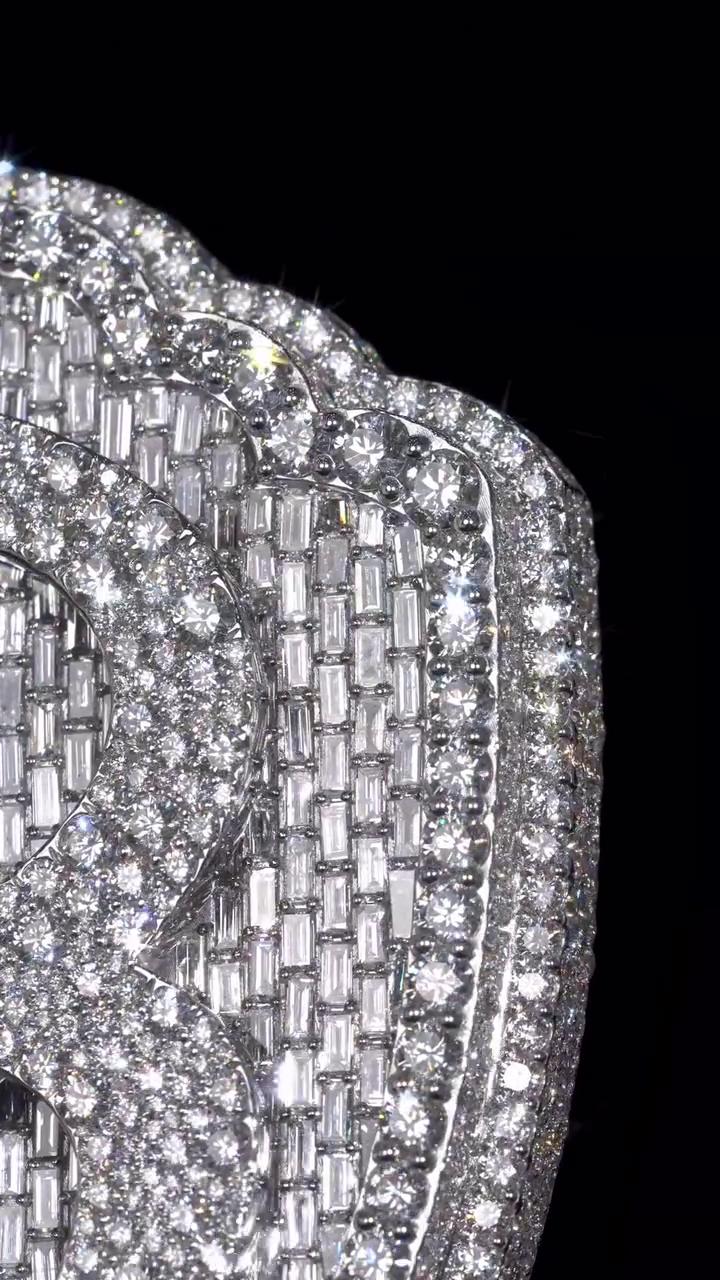 55CT VVS Moissanite Iced Out Custom Pendant – 4" Hip Hop Necklace – Personalized Two-Letter Bling – Baguette & Mosaic Details – Rapper Gift