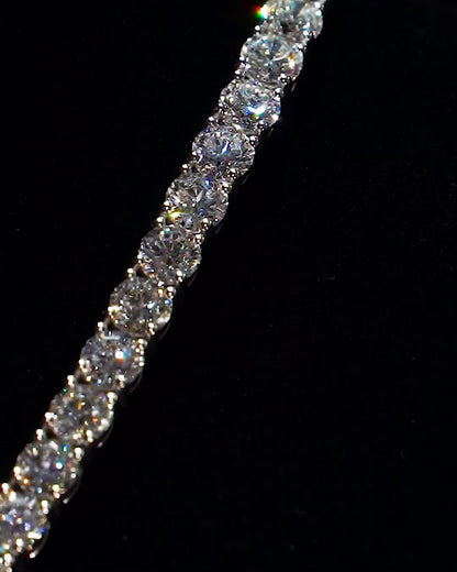 Iced Out Tennis Chain | VVS1 Quality Round-Cut Moissanite Diamonds | Passes Diamond Tester