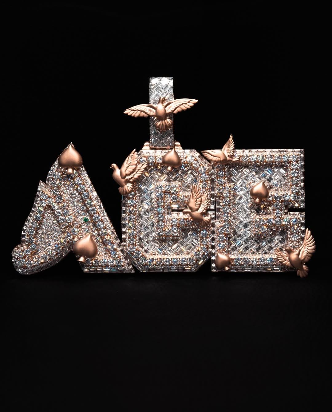 Custom Iced-Out “ACE” Pendant, VVS Moissanite, 925 Sterling Silver Hip-Hop Necklace, Personalized Name Pendant, Mens Luxury Bling Jewelry