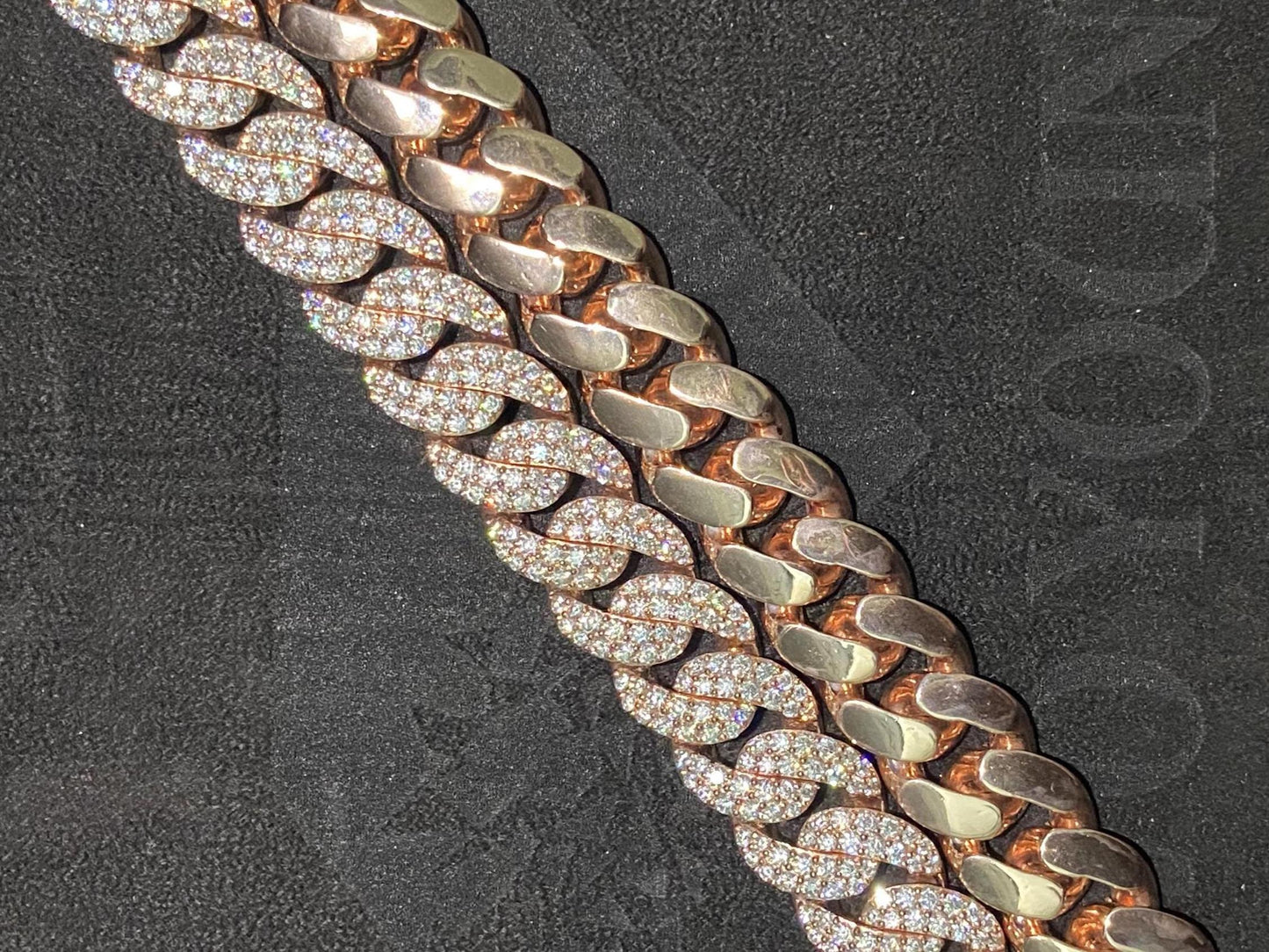 Iced Out 16mm Miami Cuban Chain, VVS1 Quality Round-Cut Moissanite Diamonds, Passes Diamond Tester, Rhodium-Plated 925 Sterling Silver