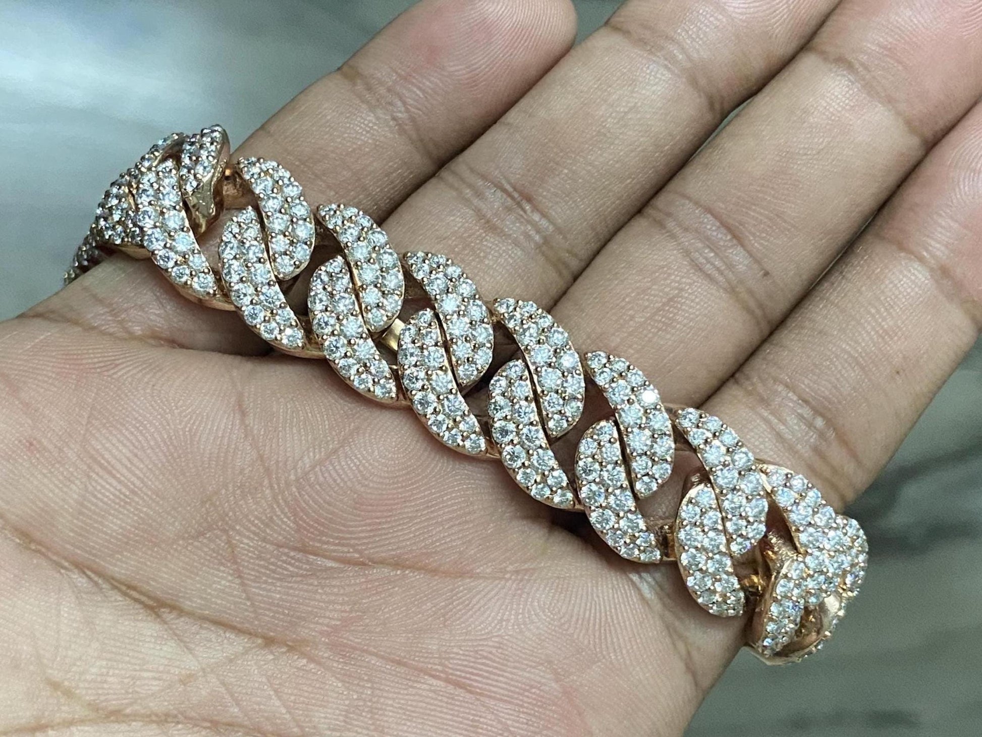 Iced Out 16mm Miami Cuban Chain, VVS1 Quality Round-Cut Moissanite Diamonds, Passes Diamond Tester, Rhodium-Plated 925 Sterling Silver