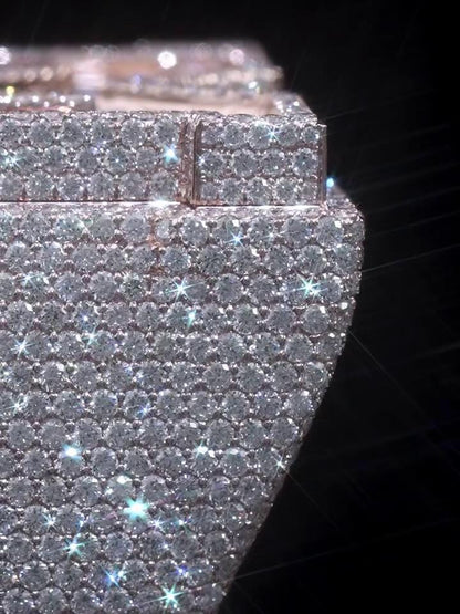 Custom Letter Iced Out Ring, Personalized Initial Championship Ring, VVS Moissanite/CZ, Hip Hop Bling Jewelry, Luxury Statement Gift for Men