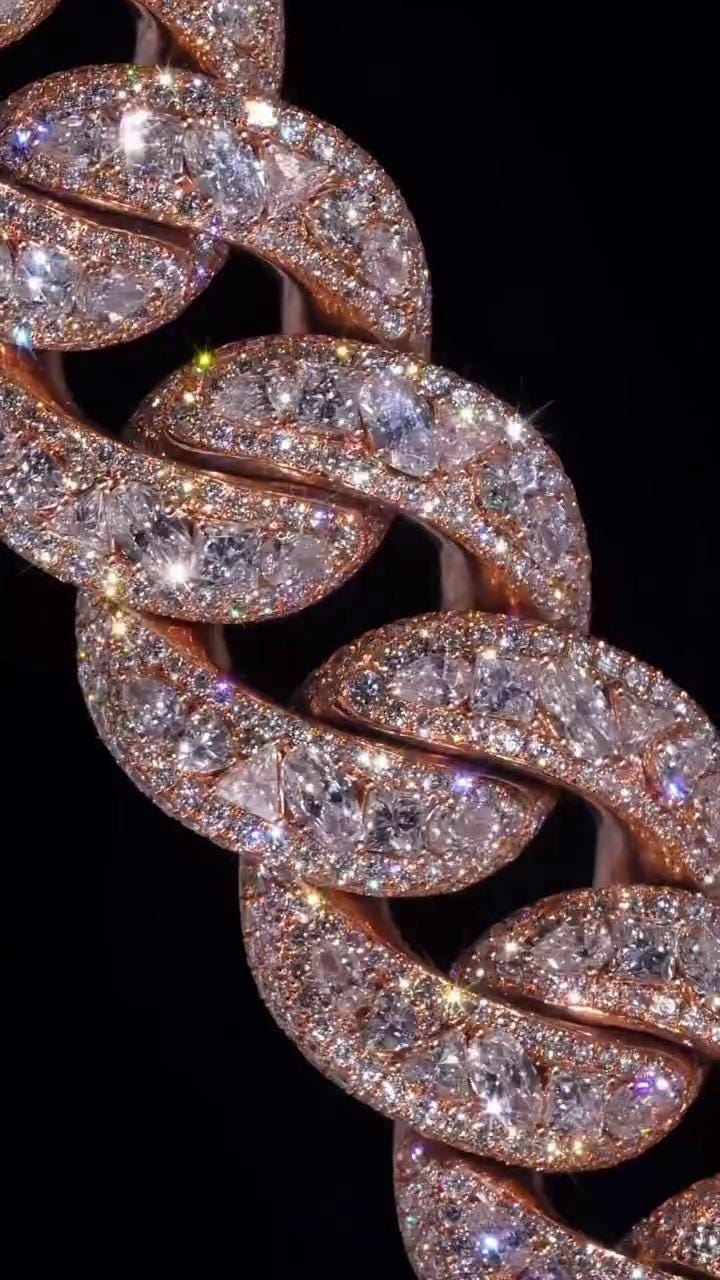 25mm Designer Miami Cuban Link Chain, Multi-Shaped VS1 Diamonds, Custom Lock, Iced Out Custom Hip Hop Necklace