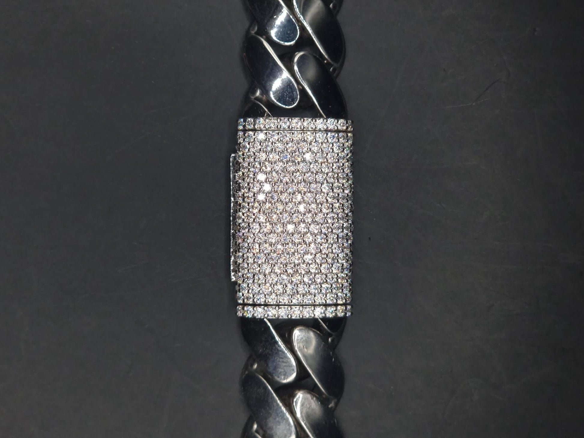 18mm Miami Cuban Link Chain, Iced Lock Box, Men/Women Chain, Cuban Necklace, Available in 925 Sterling Silver/10k Solid Gold