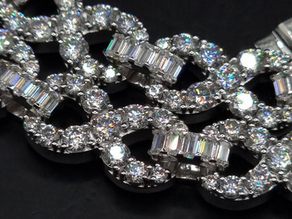 Infinity Link Chain 10mm, VVS1 Quality Round-cut Moissanite Diamond, Pass Diamond Tester