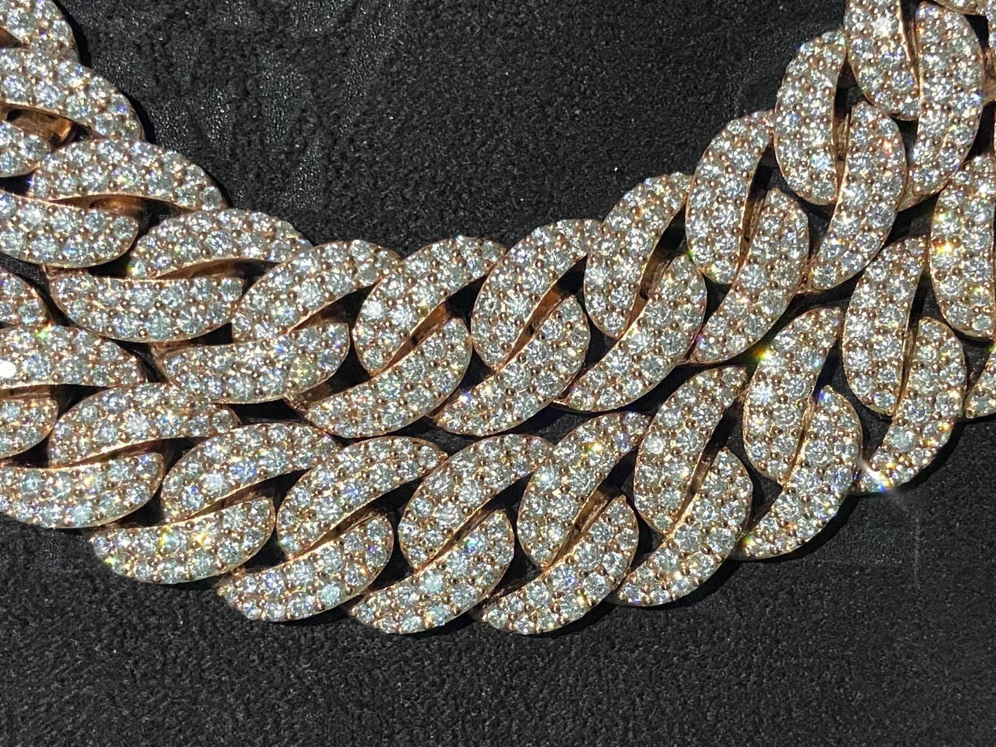 Iced Out 16mm Miami Cuban Chain, VVS1 Quality Round-Cut Moissanite Diamonds, Passes Diamond Tester, Rhodium-Plated 925 Sterling Silver