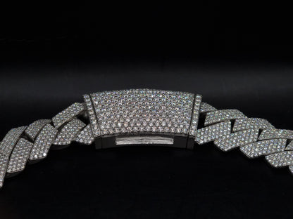 22.5mm Moissanite Cuban Link Chain, VVS1 Prong Set Iced Out Necklace, Solid 925 Sterling Silver, Hip Hop Bling Jewelry for Men, Custom Chain