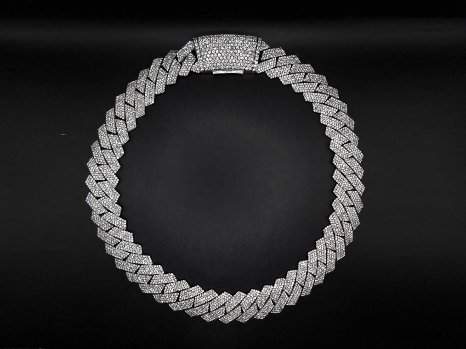 22.5mm Moissanite Cuban Link Chain, VVS1 Prong Set Iced Out Necklace, Solid 925 Sterling Silver, Hip Hop Bling Jewelry for Men, Custom Chain