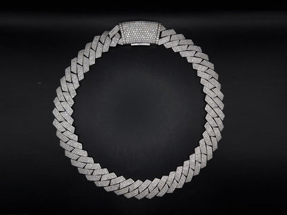 22.5mm Moissanite Cuban Link Chain, VVS1 Prong Set Iced Out Necklace, Solid 925 Sterling Silver, Hip Hop Bling Jewelry for Men, Custom Chain
