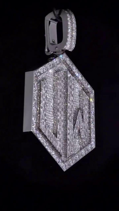 Custom made Iced Out Hip Hop Pendant | Chunky Moissanite pendant | 925 Silver / 10K Gold | Custom Handmade Moissanite Jewelry
