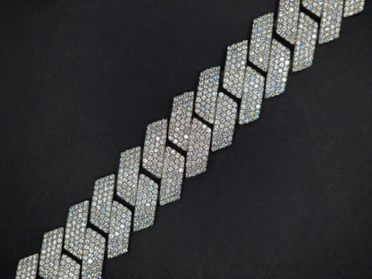 22.5mm Moissanite Cuban Link Chain, VVS1 Prong Set Iced Out Necklace, Solid 925 Sterling Silver, Hip Hop Bling Jewelry for Men, Custom Chain