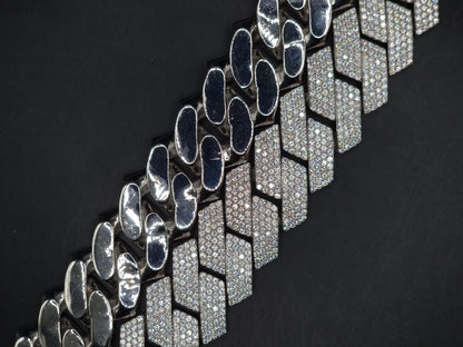 22.5mm Moissanite Cuban Link Chain, VVS1 Prong Set Iced Out Necklace, Solid 925 Sterling Silver, Hip Hop Bling Jewelry for Men, Custom Chain