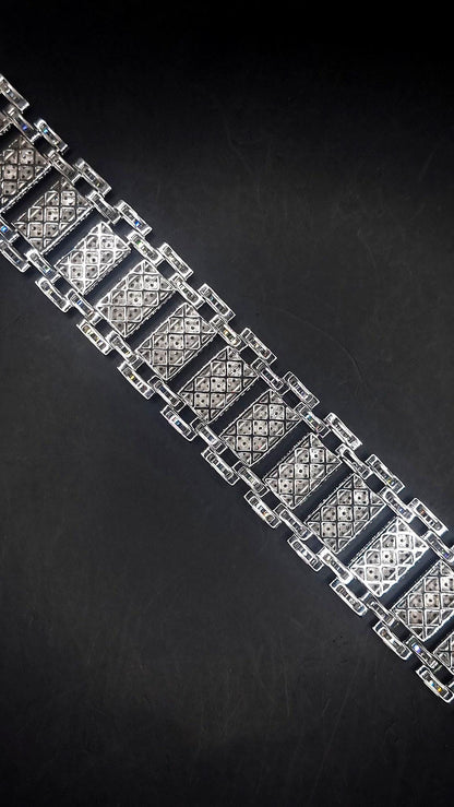 26mm VVS Moissanite Bracelet in Solid 10K Gold | Heavy Custom Link | 925 Silver Option | White, Yellow, Rose Tone | 7-9 Inch