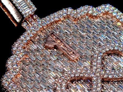 Custom made Iced Out Hip Hop Pendant | Chunky Moissanite pendant | 925 Silver / 10K Gold | Custom Handmade Moissanite Jewelry