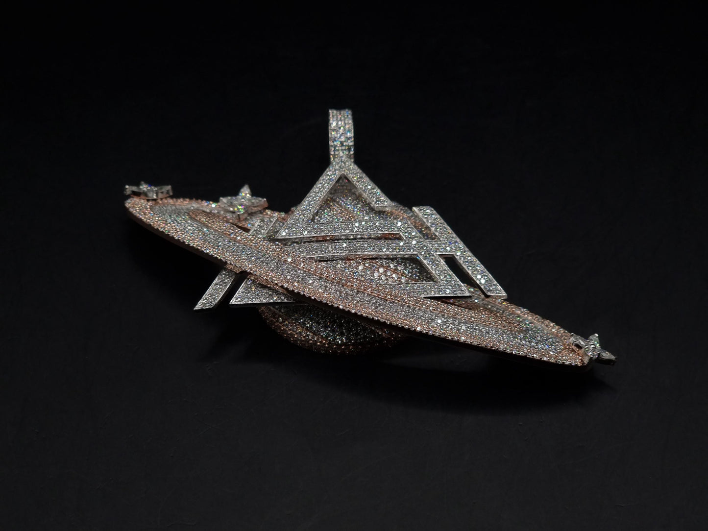 Custom 3D Logo Pendant in VVS Moissanite | Iced Out Hip Hop Jewelry | Chunky Bling, 925 Silver/10K Gold | Personalized Handmade Gift