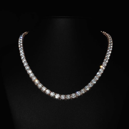 2-6mm VVS1 Moissanite sterling silver tennis chains and bracelets, Diamond tennis necklace, Iced out chain, Anniversary gift for him or her