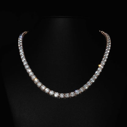 2-6mm VVS1 Moissanite sterling silver tennis chains and bracelets, Diamond tennis necklace, Iced out chain, Anniversary gift for him or her