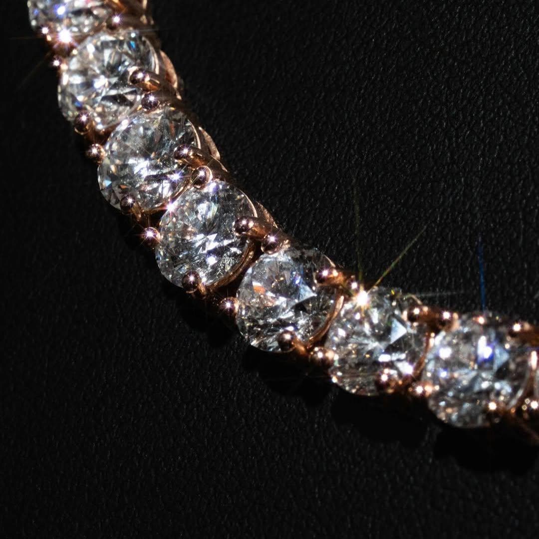 2-6mm VVS1 Moissanite sterling silver tennis chains and bracelets, Diamond tennis necklace, Iced out chain, Anniversary gift for him or her