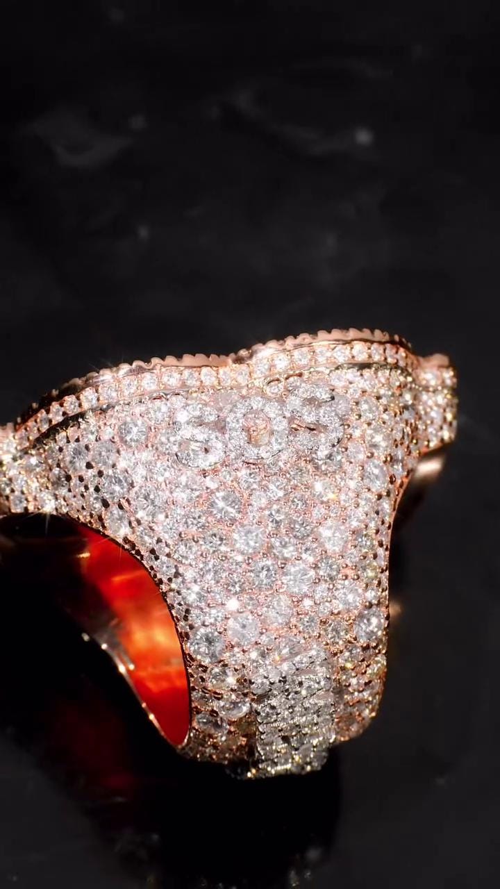 Iced Out Letter "B" Ring for Men in 925 Silver/10K Gold | Custom Hip Hop Initial Ring | Lab Diamond Hip Hop Ring