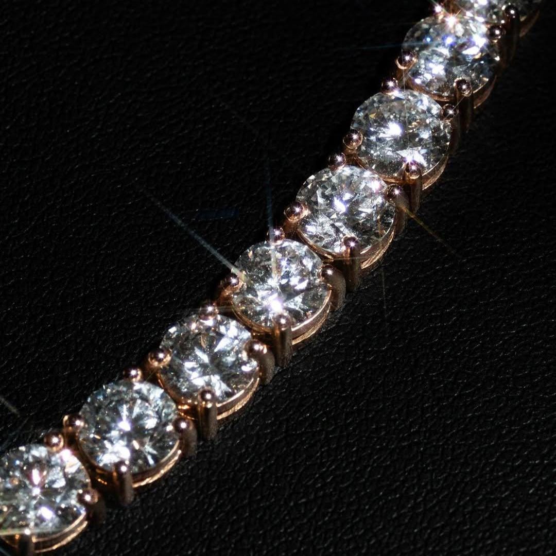 2-6mm VVS1 Moissanite sterling silver tennis chains and bracelets, Diamond tennis necklace, Iced out chain, Anniversary gift for him or her