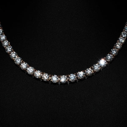 2-6mm VVS1 Moissanite sterling silver tennis chains and bracelets, Diamond tennis necklace, Iced out chain, Anniversary gift for him or her