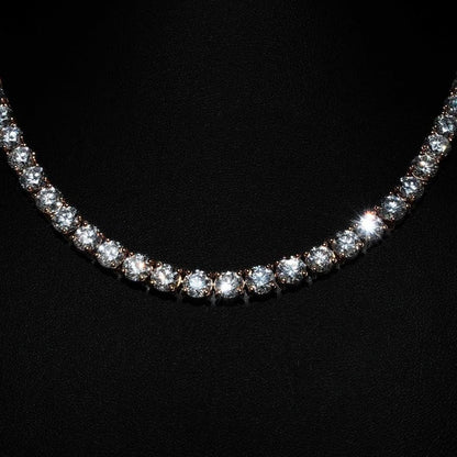 2-6mm VVS1 Moissanite sterling silver tennis chains and bracelets, Diamond tennis necklace, Iced out chain, Anniversary gift for him or her