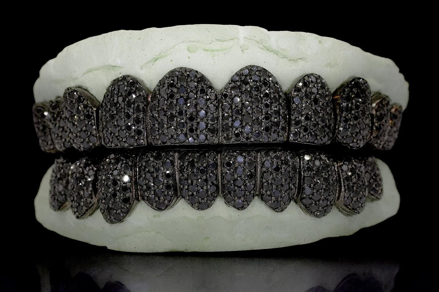 VVS Moissanite Grillz in 925 Sterling Silver, Black Moissanite Grillz, Diamond Tester Approved