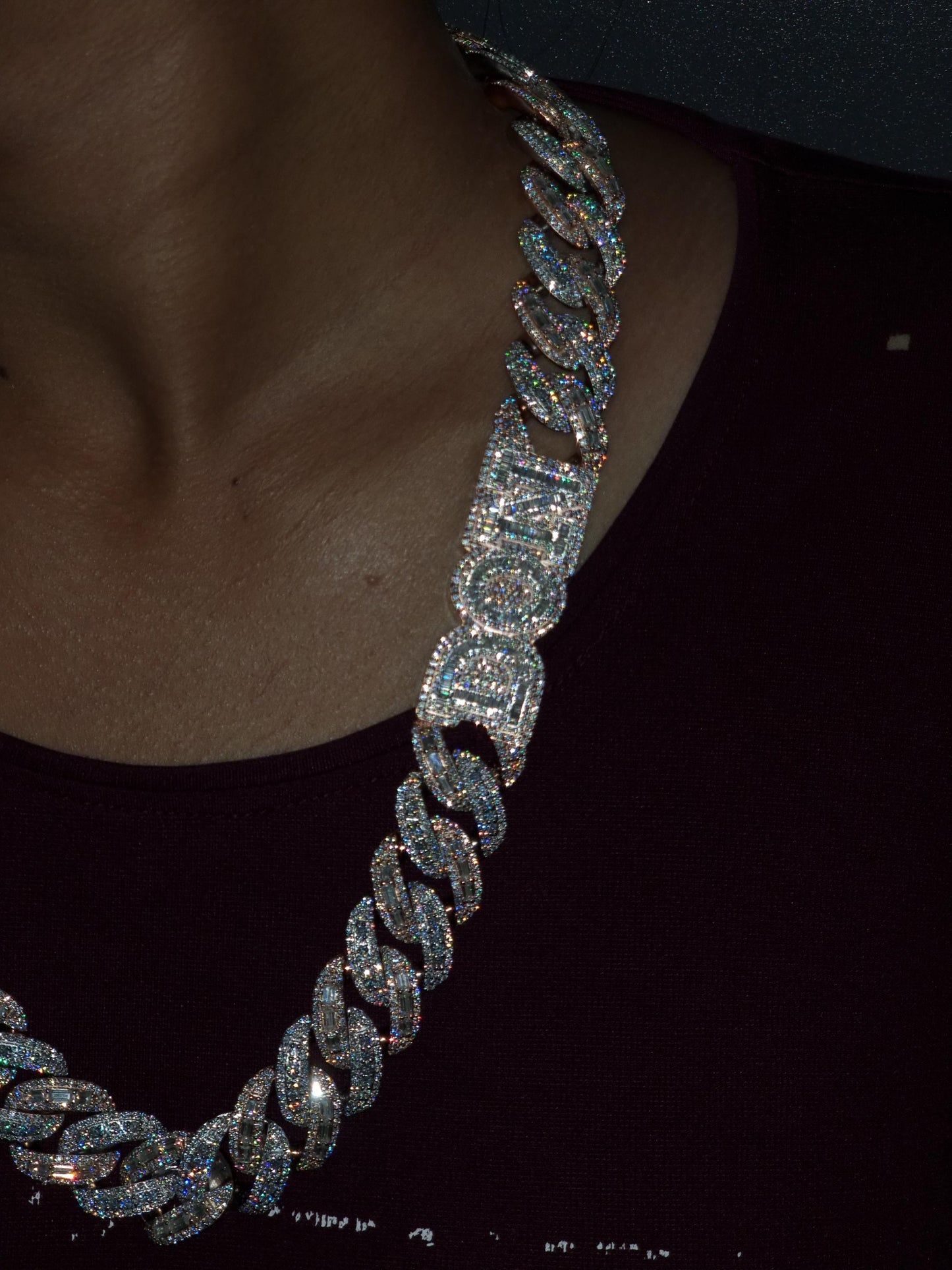 20mm VVS Moissanite Cuban Chain | Rhodium Plated 925 Silver | Round & Emerald Cut Iced Out Chain | Pass Diamond Tester | Hip Hop Jewelry
