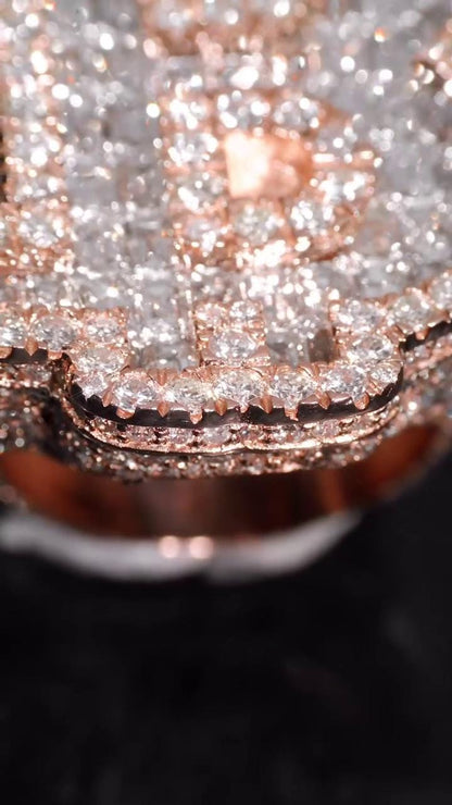 Iced Out Letter "B" Ring for Men in 925 Silver/10K Gold | Custom Hip Hop Initial Ring | Lab Diamond Hip Hop Ring