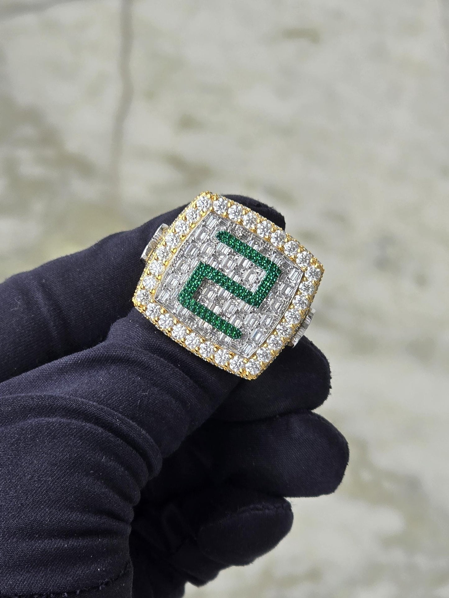 Custom Iced Out Championship Ring, 925 Sterling Silver & VVS Moissanite, Personalized Hip Hop Bling Ring, Men's Statement Jewelry