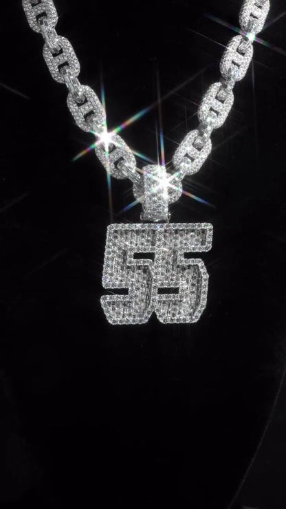 Emerald cut VVS1 Moissanite Layered Pendant, Iced out Chunky Pendant, Custom Letter, 925 Sterling Silver/10k, Hip Hop Pendant
